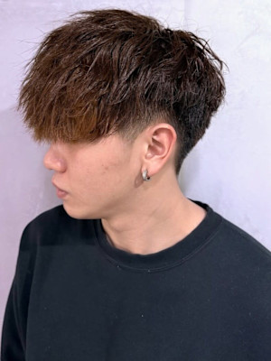 ツイストパーマ ブラウン ツーブロックマッシュ【札幌】