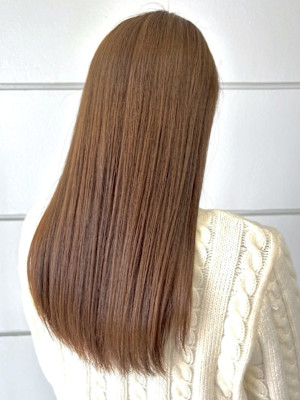 ミルクティーベージュ ダブルカラー ダメージレス ロング