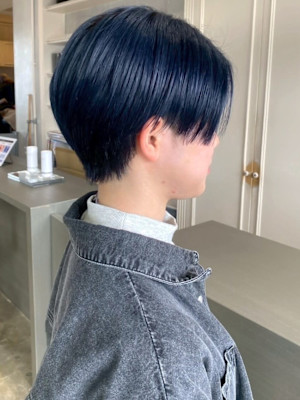 ブルーカラー ハンサムショート ダブルカラー マッシュ