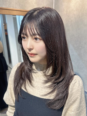 ★韓国レイヤーカット/ラベンダーグレージュ