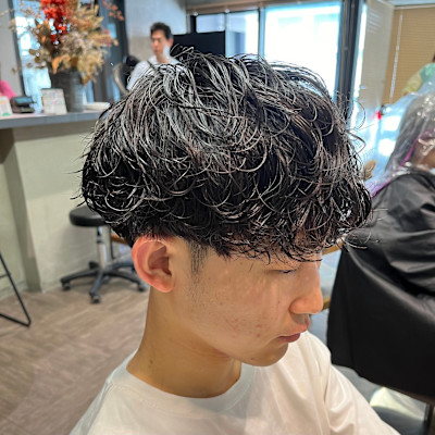 STYLE藤沢メンズカット黒髪ゆるめシャドウパーマ