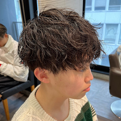 STYLE藤沢メンズカット黒髪ゆるめシャドウパーマ