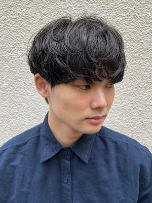 STYLE藤沢メンズカット黒髪ゆるめシャドウパーマ