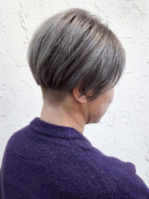 【Flor_戸塚】*ツーブロックショート+アッシュグレイ*