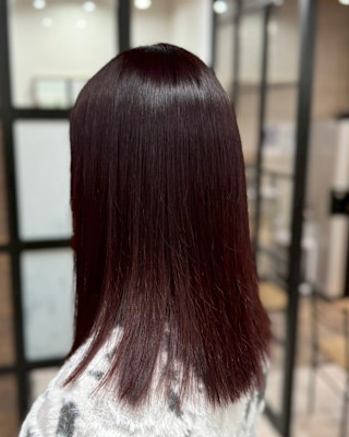 カシスレッド　伸ばしかけ　耳掛けミディアム　ボブロブ　学割