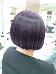 ツーブロックラベンダーボブ