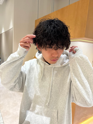 セットが簡単メンズパーマ