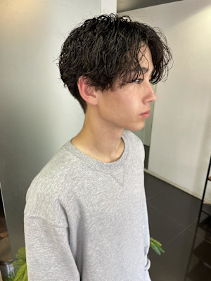 [風花]波巻きスパイラルパーマおしゃれ男子