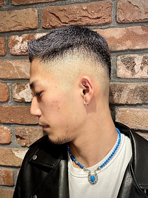 【大村指名】メンズカットスキンフェードブリーチカラー