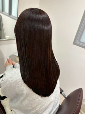 黒髪/ボブルフ/ネビージュ/縮毛矯正/髪質改善トリートメント