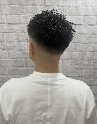 メンズ／スキンフェード／ベリーショート／アップバング