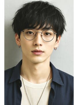 ブルーブラック 韓国センターパート ニュアンスパーマ　ST