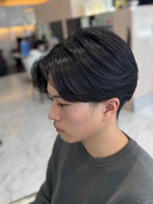 メンズセンターパート