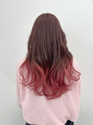 ブラウンピンクグラデ