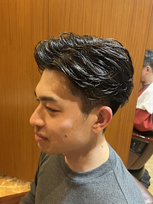 銀座　理容室　七三ナチュラルパーマ