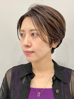 前下がりショート・ボブ/絶壁解消/前髪あり/30代/40代