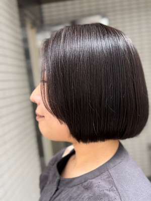 ボブカット/切りっぱなしボブ/ボブヘア/艶髪/ストレートヘア