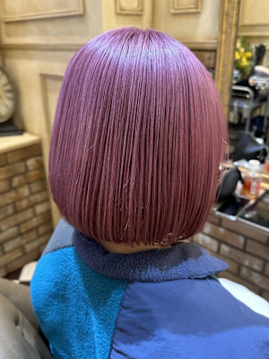 26/チェリーピンク/重めボブ/ミニボブ/春カラー