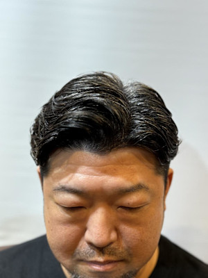 イケオジ七三ウェーブパーマ