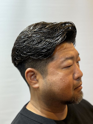 イケオジ七三ウェーブパーマ