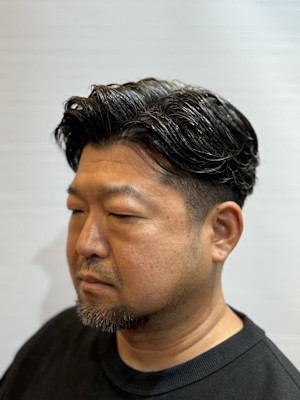 イケオジ七三ウェーブパーマ