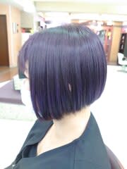 グラデーションパープルミニボブ