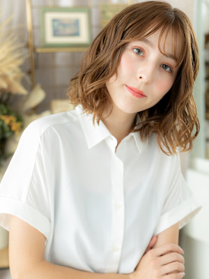 ゆるふわエアリーミディアム細めハイライト　細めハイライト