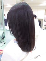 ダークグレー前上がりセミロング