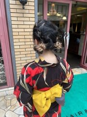 ツインお団子×浴衣