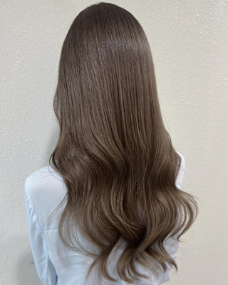 マロンベージュ/くすみベージュ/ブリーチなしダブルカラー