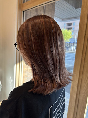 ピンクベージュハイライト