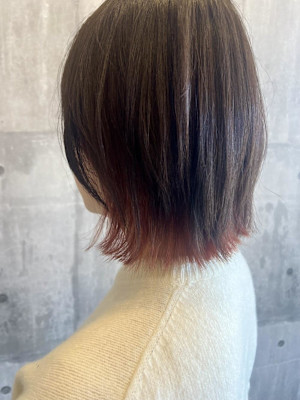 ボブ／インナーカラー