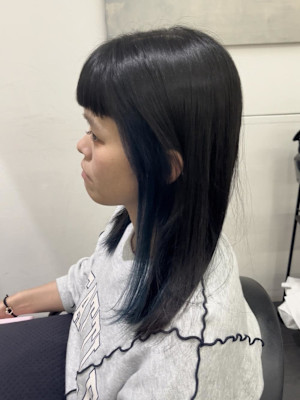 インナーブルー×ノンダメージ縮毛矯正