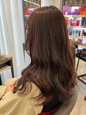 ★艶のある美髪カラー★韓国風バイオレットブラウンロングヘア