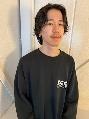 メンズパーマ/センター分け【下北沢】