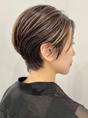 前下がりショート・ボブ/絶壁解消/前髪あり/30代/40代/