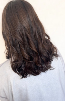 ミディアムコテ巻き風パーマ