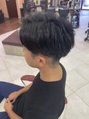 メンズセンターパートパーマ