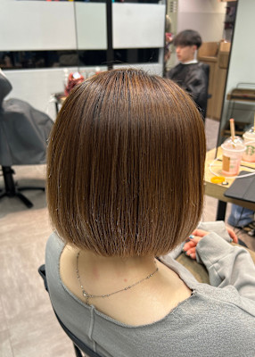 酸性縮毛矯正×ブリーチ毛