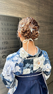 【卒業式】袴着付け×ねじねじツインシニヨン