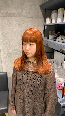 オレンジカラー/ビタミンカラー/レイヤーカット