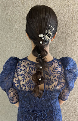 春のお呼ばれ編み下ろしヘア