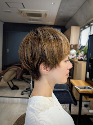 ナチュラルハイライト×ハンサムショート