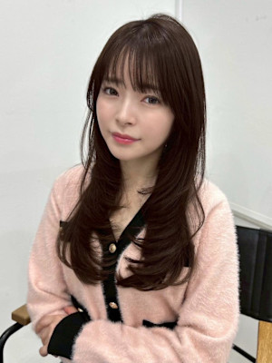 ワンカールで可愛くスタイリング♩ロングハイレイヤー