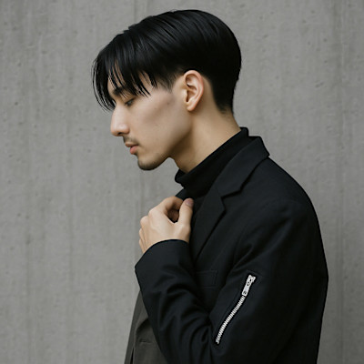 センターパート × タイトモードヘア