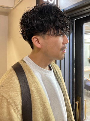 メンズ無造作パーマ_メンズマッシュ