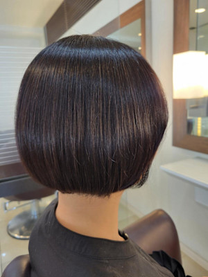 ストレート縮毛矯正ボブ