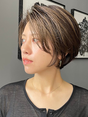 前下がりショート・ボブ/絶壁解消/前髪あり/40代/30代