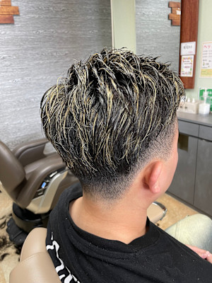 メンズカット＋メッシュキャップハイライト