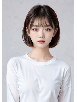 韓国風タイトボブ×シースルーバング